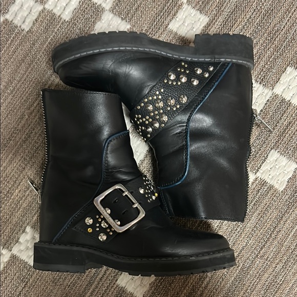 Zadig & Voltaire Black Ankle Boots with Studded Strap - Picture 1 of 5